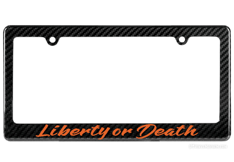 Liberty or Death license plate frame