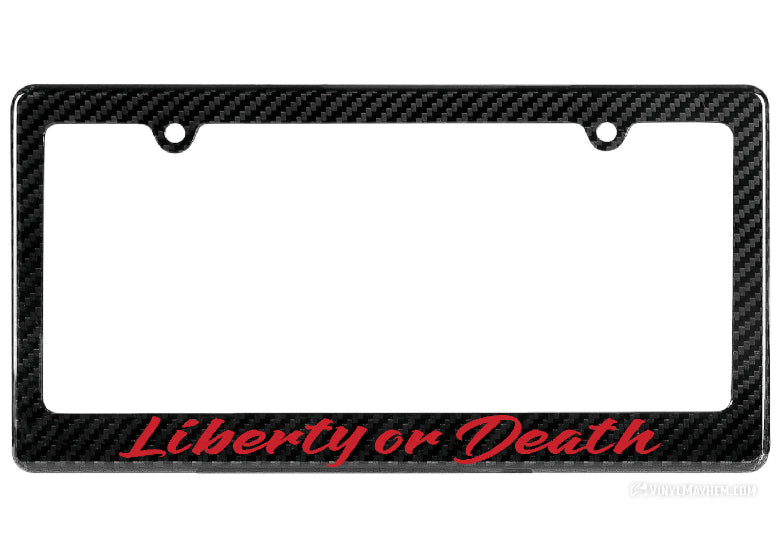 Liberty or Death license plate frame