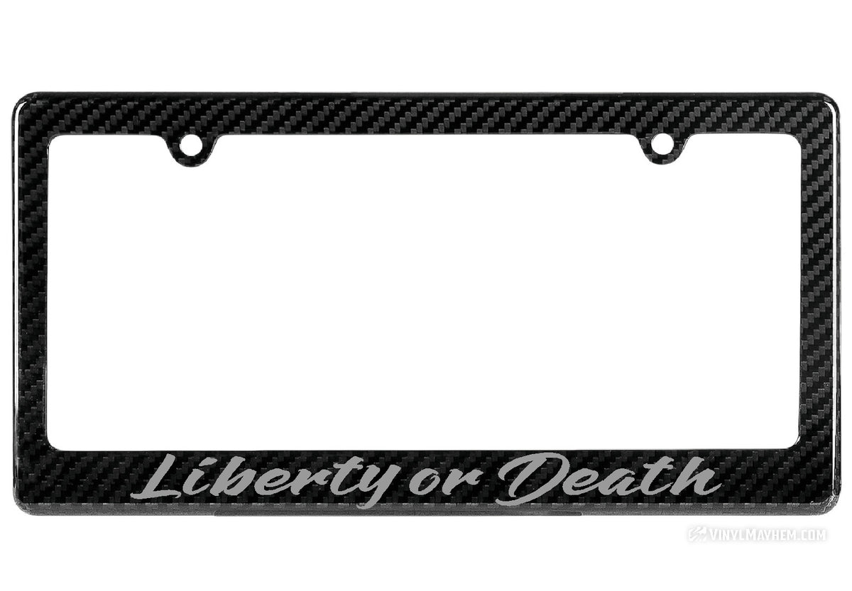 Liberty or Death license plate frame