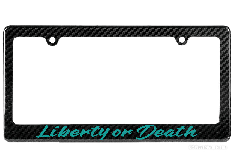 Liberty or Death license plate frame