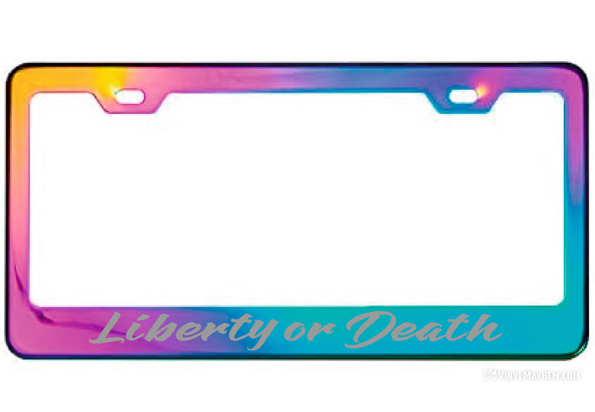 Liberty or Death license plate frame