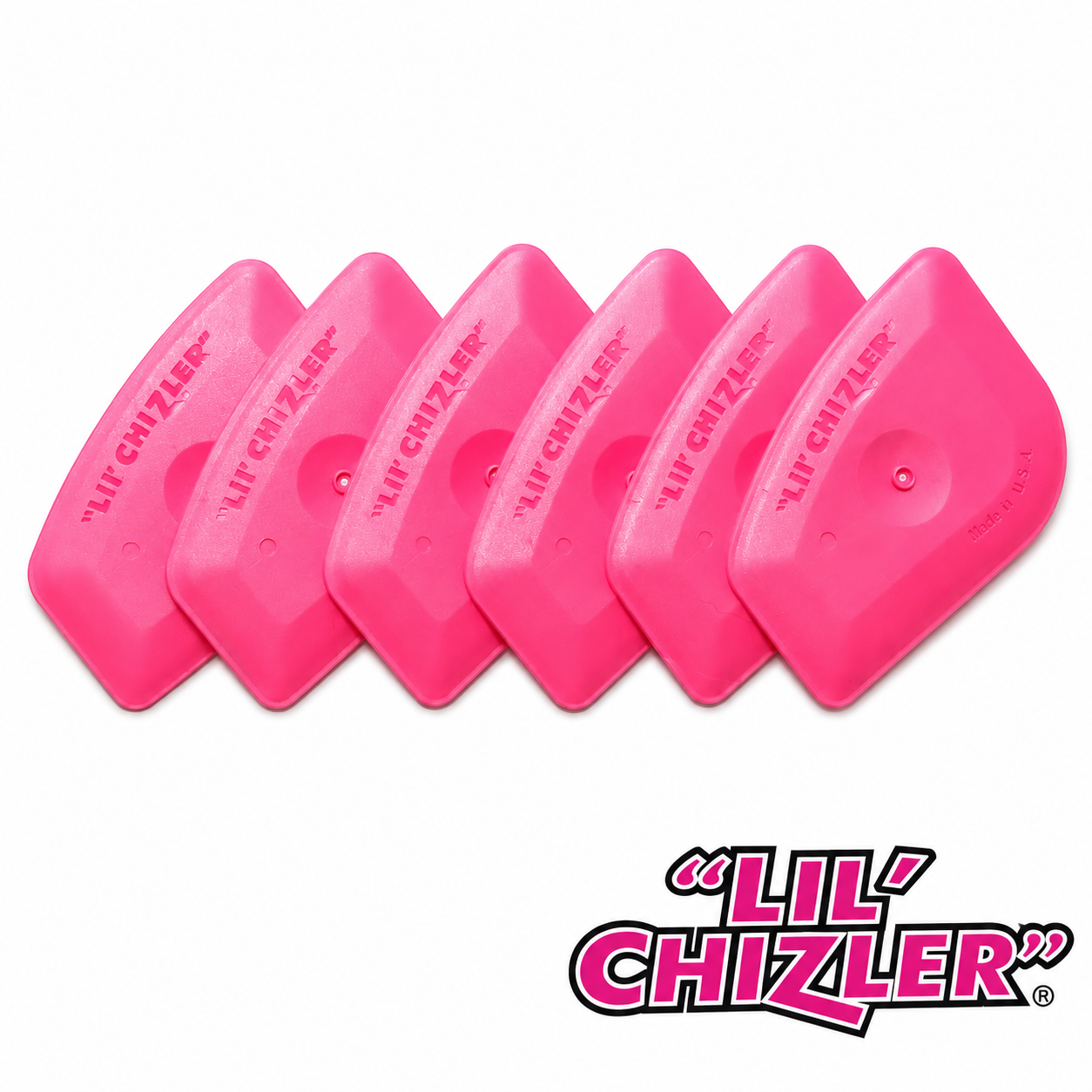 Six Lil’ Chizler scraper removal and installation tools