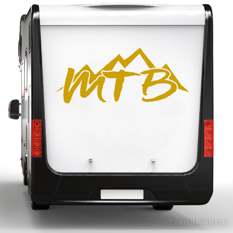 MTB with Mountains mountain biking vinyl sticker