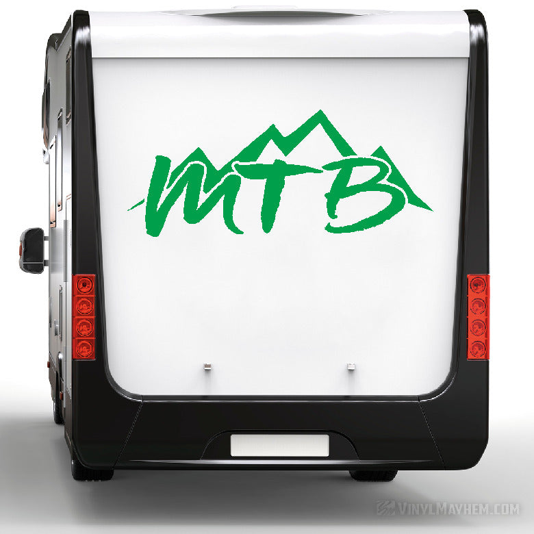 MTB with Mountains mountain biking vinyl sticker
