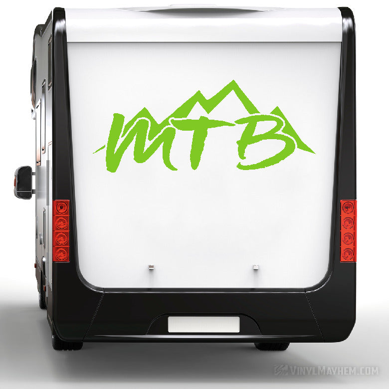 MTB with Mountains mountain biking vinyl sticker