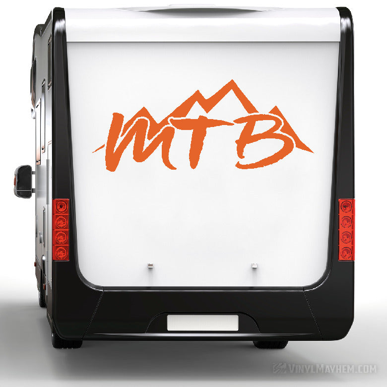 MTB with Mountains mountain biking vinyl sticker