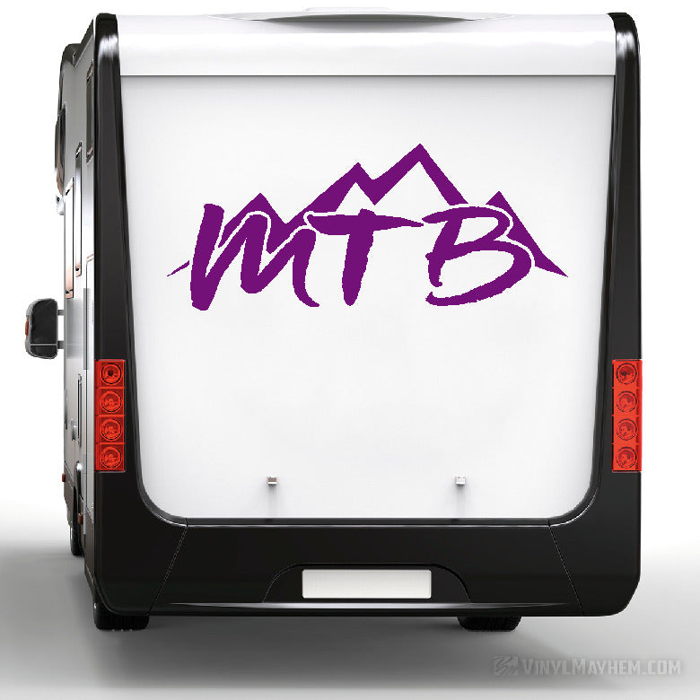 MTB with Mountains mountain biking vinyl sticker