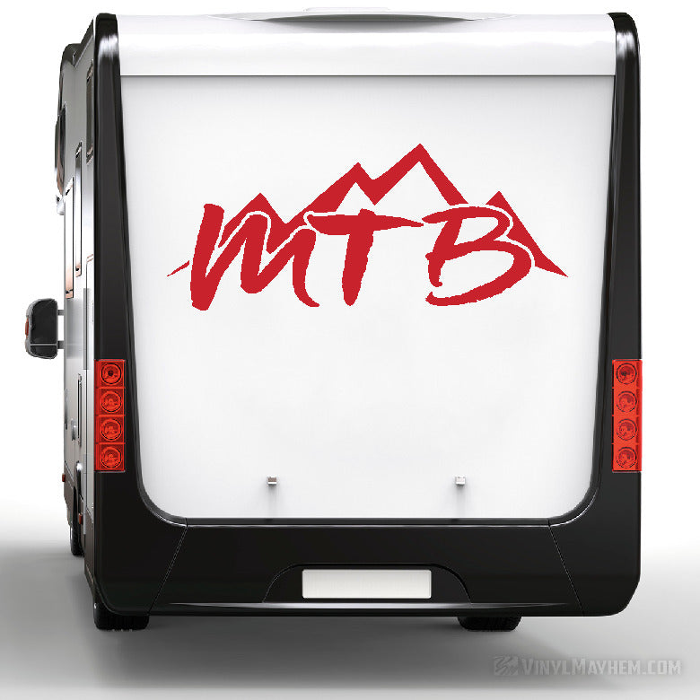 MTB with Mountains mountain biking vinyl sticker