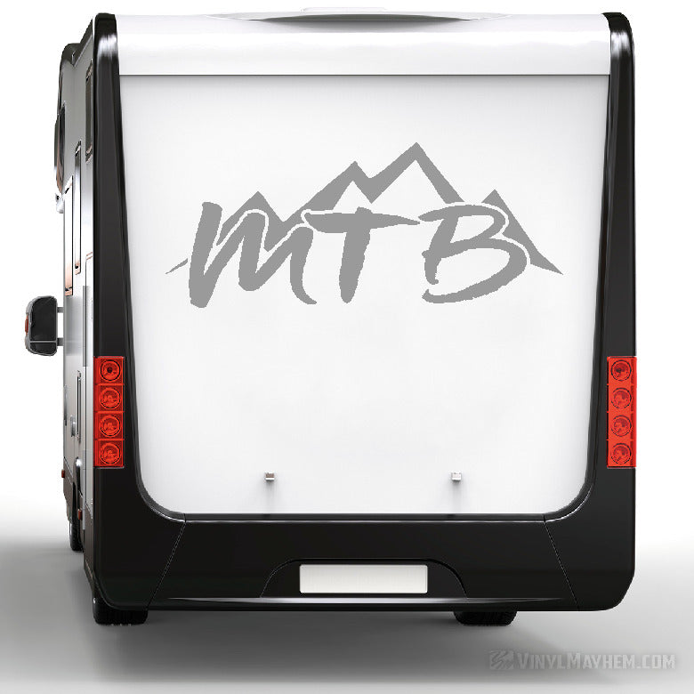 MTB with Mountains mountain biking vinyl sticker