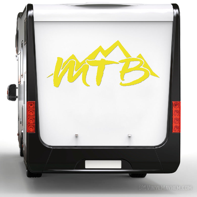 MTB with Mountains mountain biking vinyl sticker