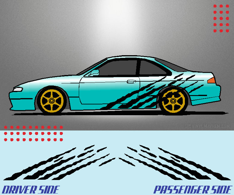 Multi Angled Shreds vinyl graphic kit