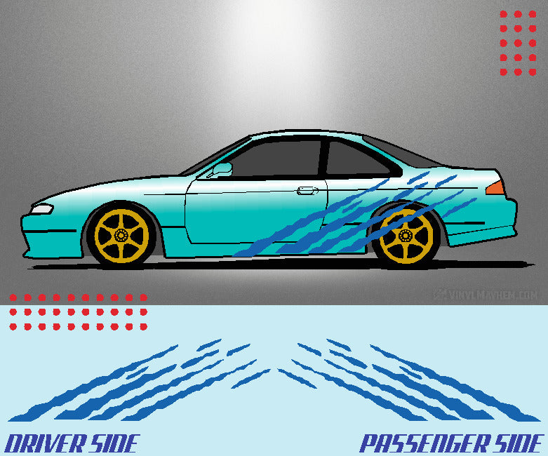 Multi Angled Shreds vinyl graphic kit