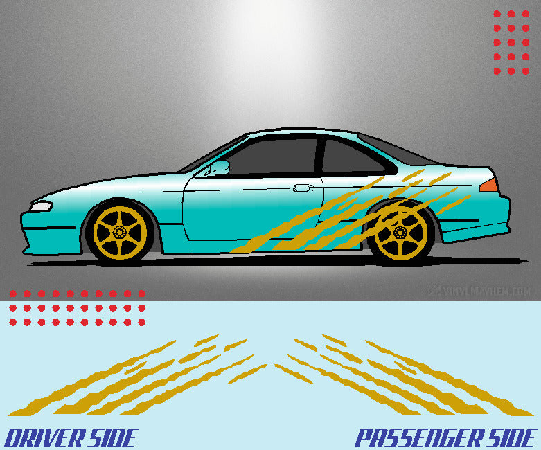 Multi Angled Shreds vinyl graphic kit