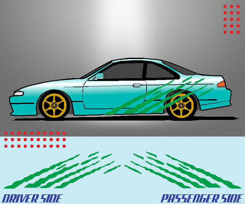 Multi Angled Shreds vinyl graphic kit