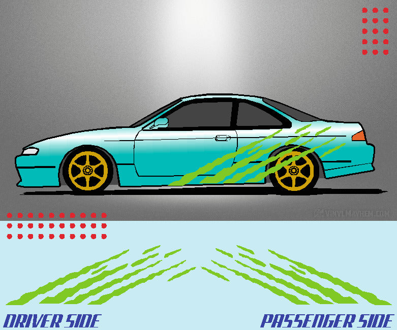 Multi Angled Shreds vinyl graphic kit