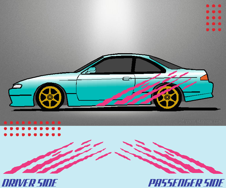 Multi Angled Shreds vinyl graphic kit