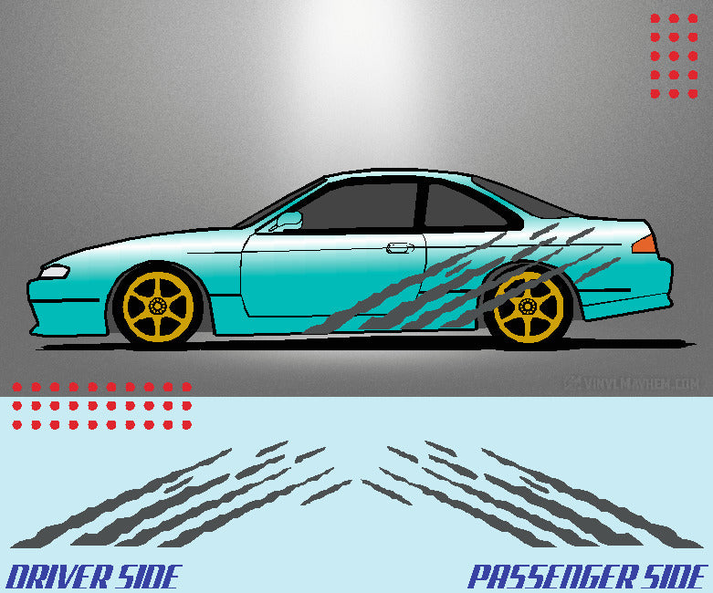 Multi Angled Shreds vinyl graphic kit