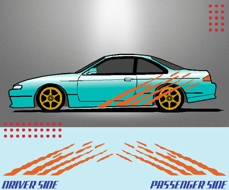 Multi Angled Shreds vinyl graphic kit