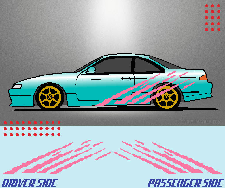 Multi Angled Shreds vinyl graphic kit