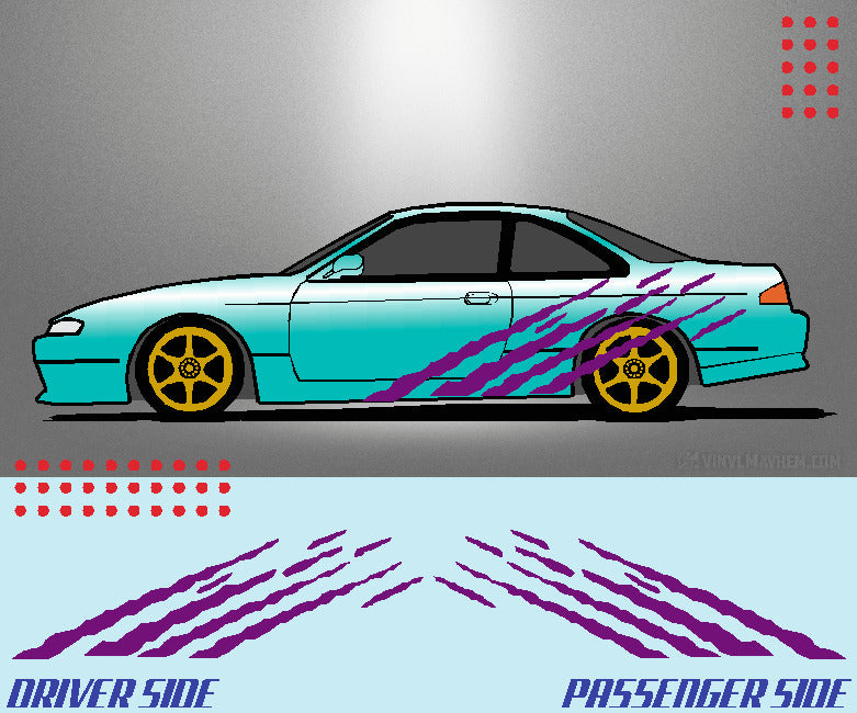 Multi Angled Shreds vinyl graphic kit