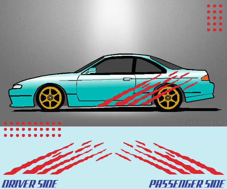 Multi Angled Shreds vinyl graphic kit