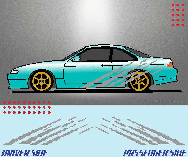 Multi Angled Shreds vinyl graphic kit