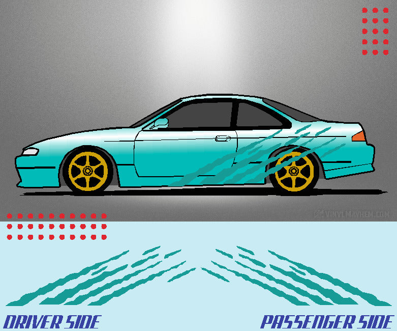 Multi Angled Shreds vinyl graphic kit