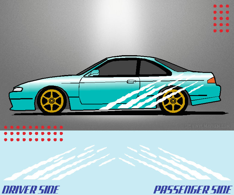 Multi Angled Shreds vinyl graphic kit