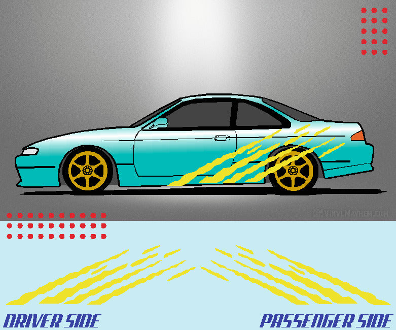 Multi Angled Shreds vinyl graphic kit