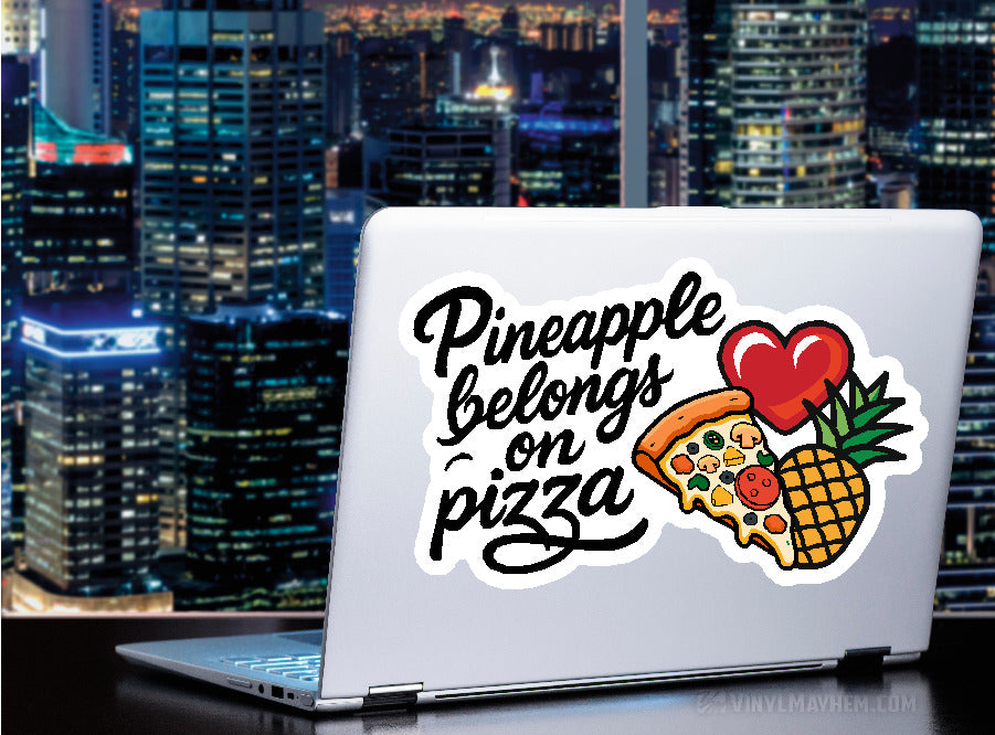 Pineapple Belongs On Pizza with heart sticker