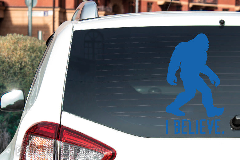 Sasquatch Silhouette I Believe vinyl sticker