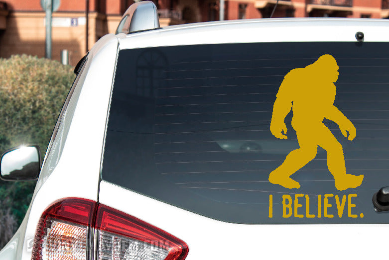 Sasquatch Silhouette I Believe vinyl sticker