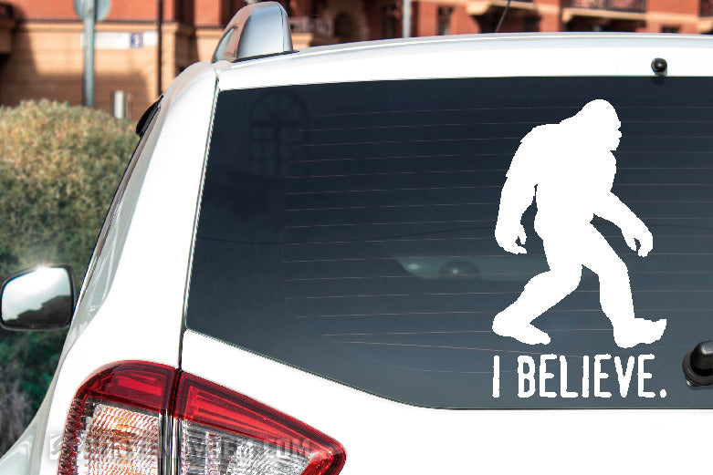 Sasquatch Silhouette I Believe vinyl sticker