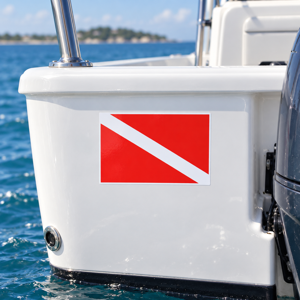 Scuba Diving Trident Flag sticker