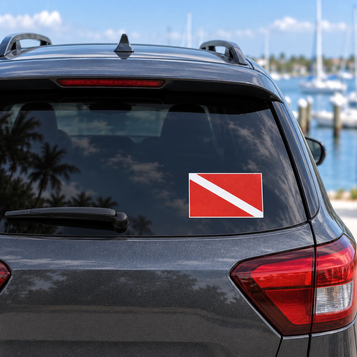 Scuba Diving Trident Flag sticker