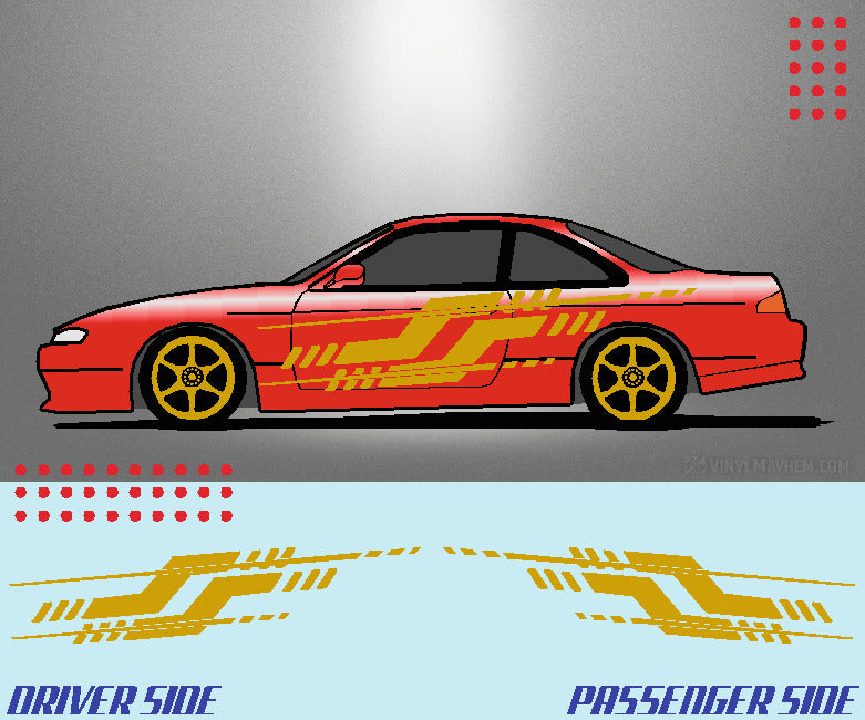 Split Tech Stripe vinyl graphic kit