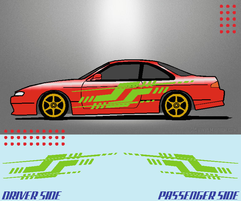 Split Tech Stripe vinyl graphic kit