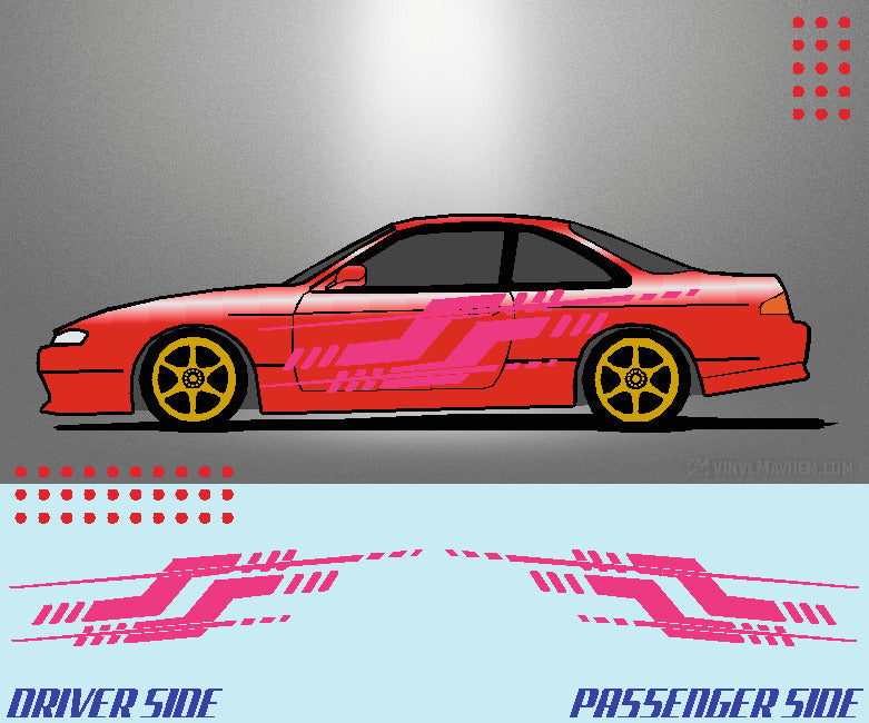 Split Tech Stripe vinyl graphic kit