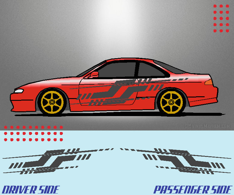 Split Tech Stripe vinyl graphic kit