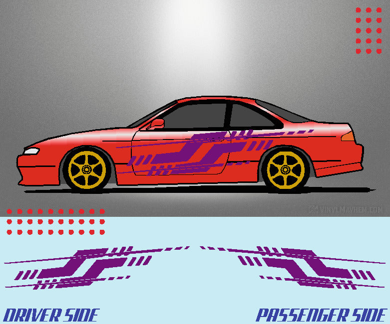 Split Tech Stripe vinyl graphic kit