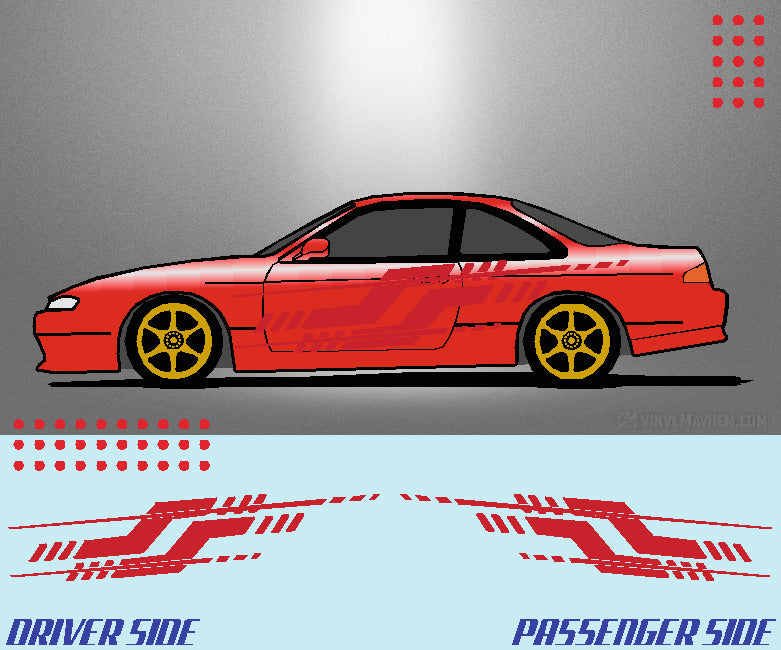 Split Tech Stripe vinyl graphic kit