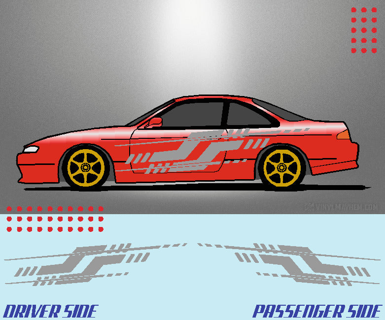 Split Tech Stripe vinyl graphic kit