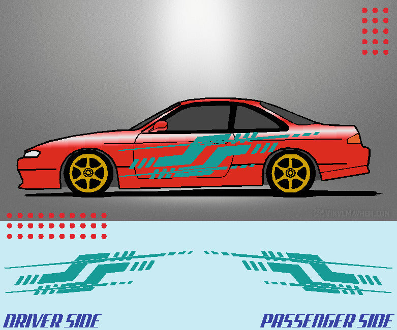 Split Tech Stripe vinyl graphic kit