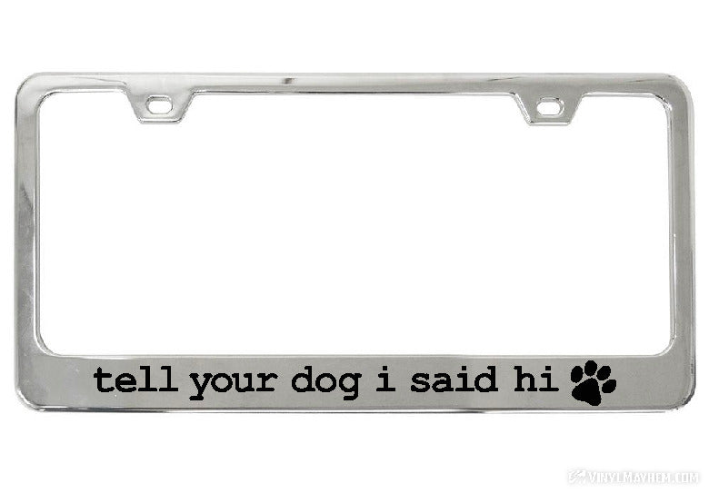 License Plate Cover Funny Pet License Plate Frame Stainless