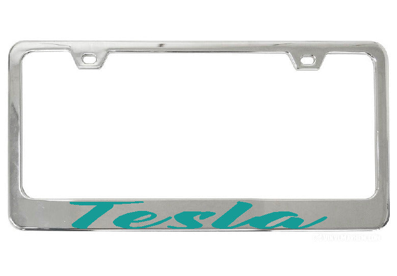 Tesla chrome license plate frame