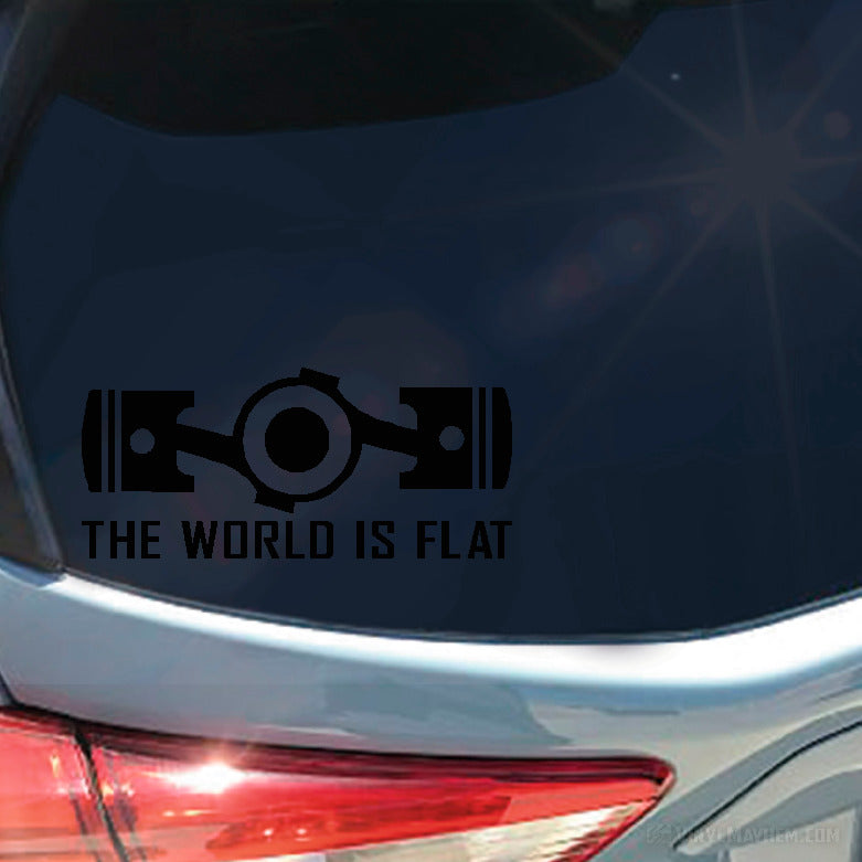 The World Is Flat Pistons Vinyl Sticker