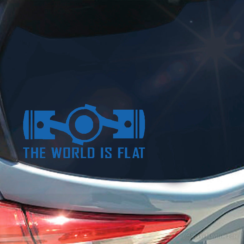 The World Is Flat Pistons Vinyl Sticker