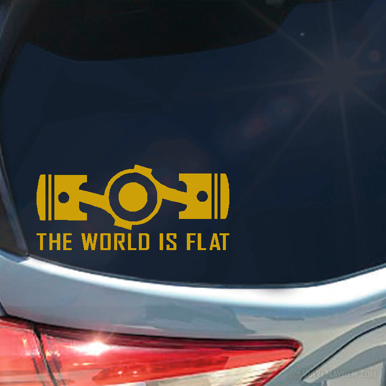 The World Is Flat Pistons Vinyl Sticker