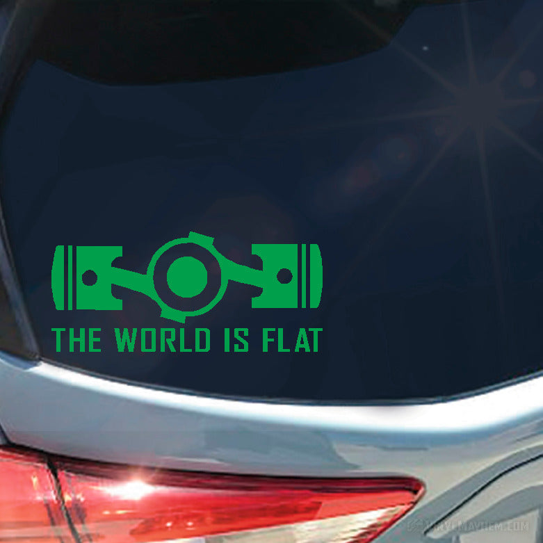 The World Is Flat Pistons Vinyl Sticker