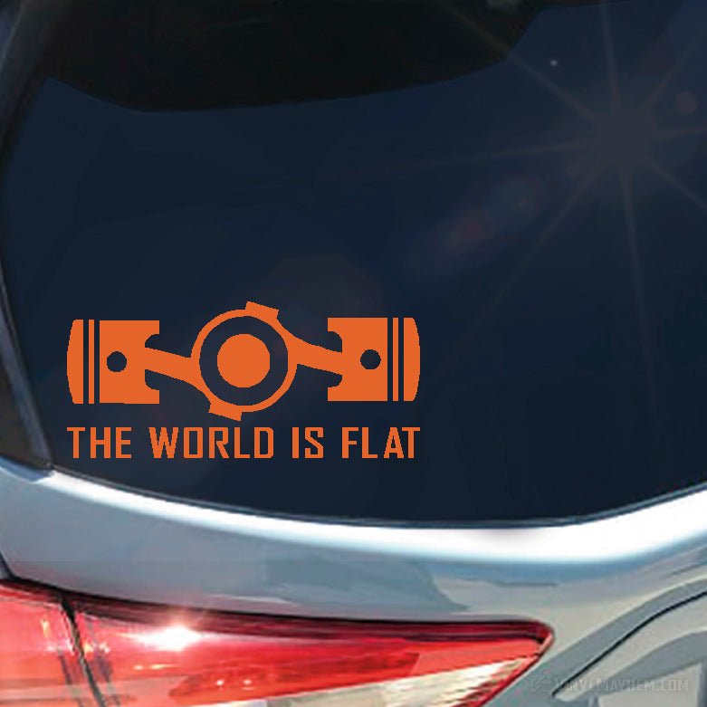 The World Is Flat Pistons Vinyl Sticker